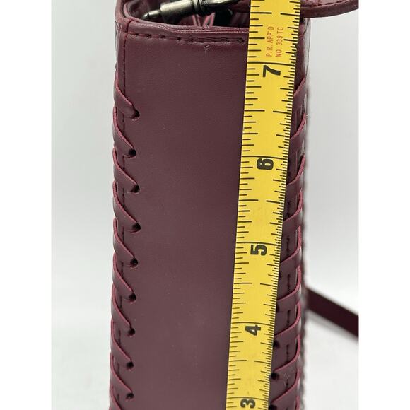 Genuine Leather Burgundy Satchel for Women Top Handle Handbag Crossbody VTG - Picture 5 of 9